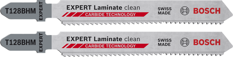 Bosch EXPERT Laminate Clean T128BHM Hartmetall-Stichsägeblätter.