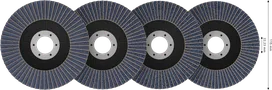 Bosch X451 Fächerscheiben-Set 115 mm T29, verschiedene Körnungen.