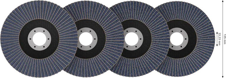 Bosch X451 Fächerscheiben-Set 125 mm, verschiedene Körnungen.
