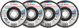 Bosch X451 Fächerscheiben-Set 115 mm, verschiedene Körnungen.