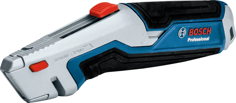 Kabelloses Universalmesser mit blau-schwarzem ergonomischem Griff.