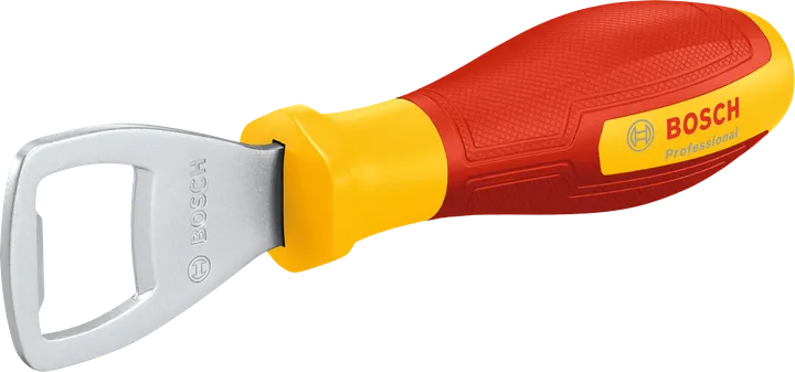 Bosch Flaschenöffner mit gelb-rotem Griff.