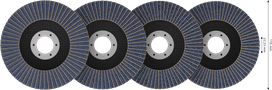 Bosch X451 Fächerscheiben-Set 115 mm, verschiedene Körnungen.