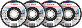 Bosch X451 Fächerscheiben-Set 115 mm, verschiedene Körnungen.
