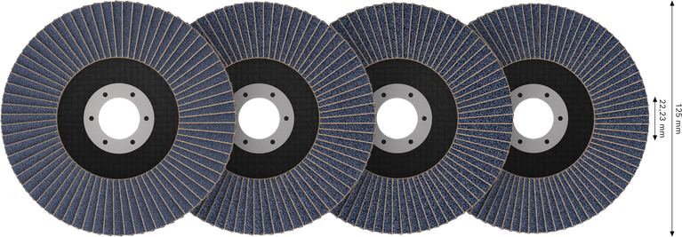 Bosch X451 Fächerscheiben-Set 125 mm zum Metallschleifen.