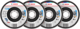 Bosch X451 Fächerscheiben-Set 125 mm, verschiedene Körnungen.