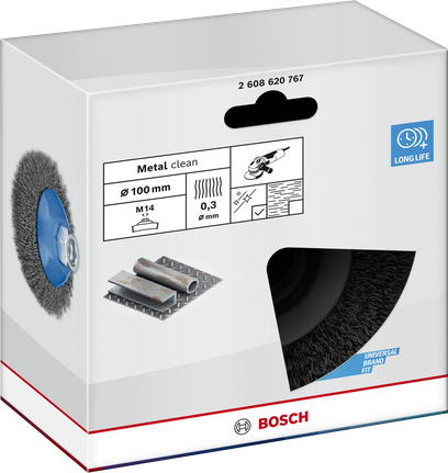 Bosch Metal Clean Fasenbürste 100 x 0,5 mm für Winkelschleifer.