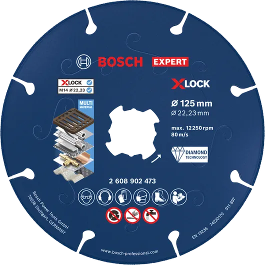 Bosch EXPERT Metall-Diamanttrennscheibe X-LOCK 125 mm.