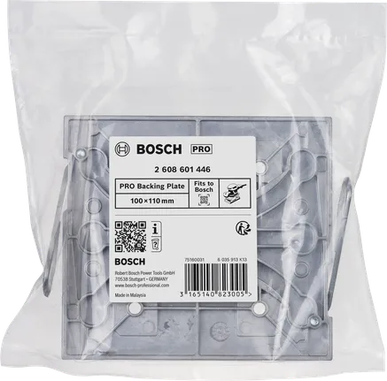 Bosch PRO Trägerplatte 100 x 110 mm in Verpackung.