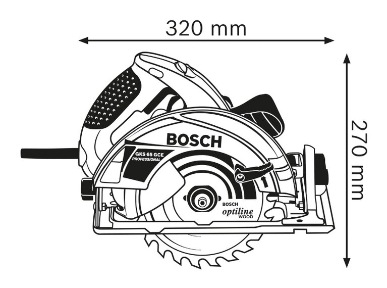 Bosch Professional Handkreissäge GKS 65 GCE mit FSN 1600