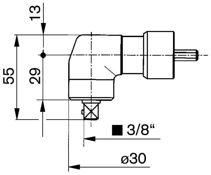 Winkelkopf 3/8"- Vierkant