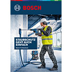 Ein Arbeiter in gelber Weste nutzt Bosch Werkzeug in einem Innenraum.