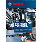 Ein Bosch Professional Werkzeughandbuch mit einem blauen Werkzeug und technischen Details.