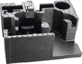 Bosch værktøjskuffert med skumindsats til organiseret opbevaring.