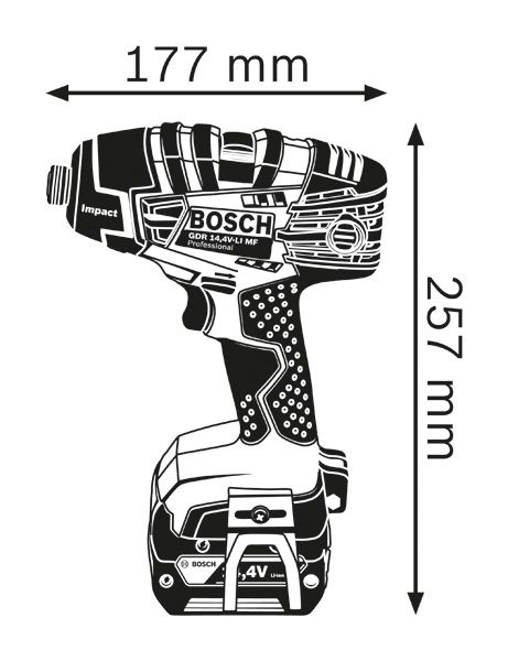 Diagram over batteridrevet slagnøgle.