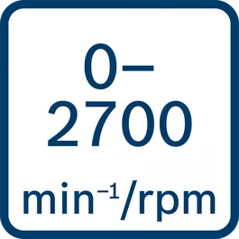 Tomgangsomdrejningstal 0 - 2700 o/min 