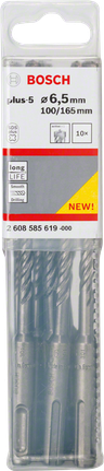 Bosch SDS plus-5 6,5 mm hammerborehoveder, pakke.