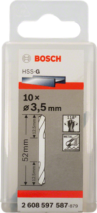 Bosch dobbeltendede 3,5 mm bor.