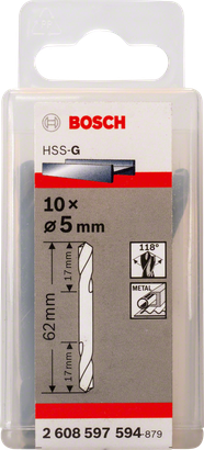 Bosch 5 mm HSS-G metalborehovedpakke.