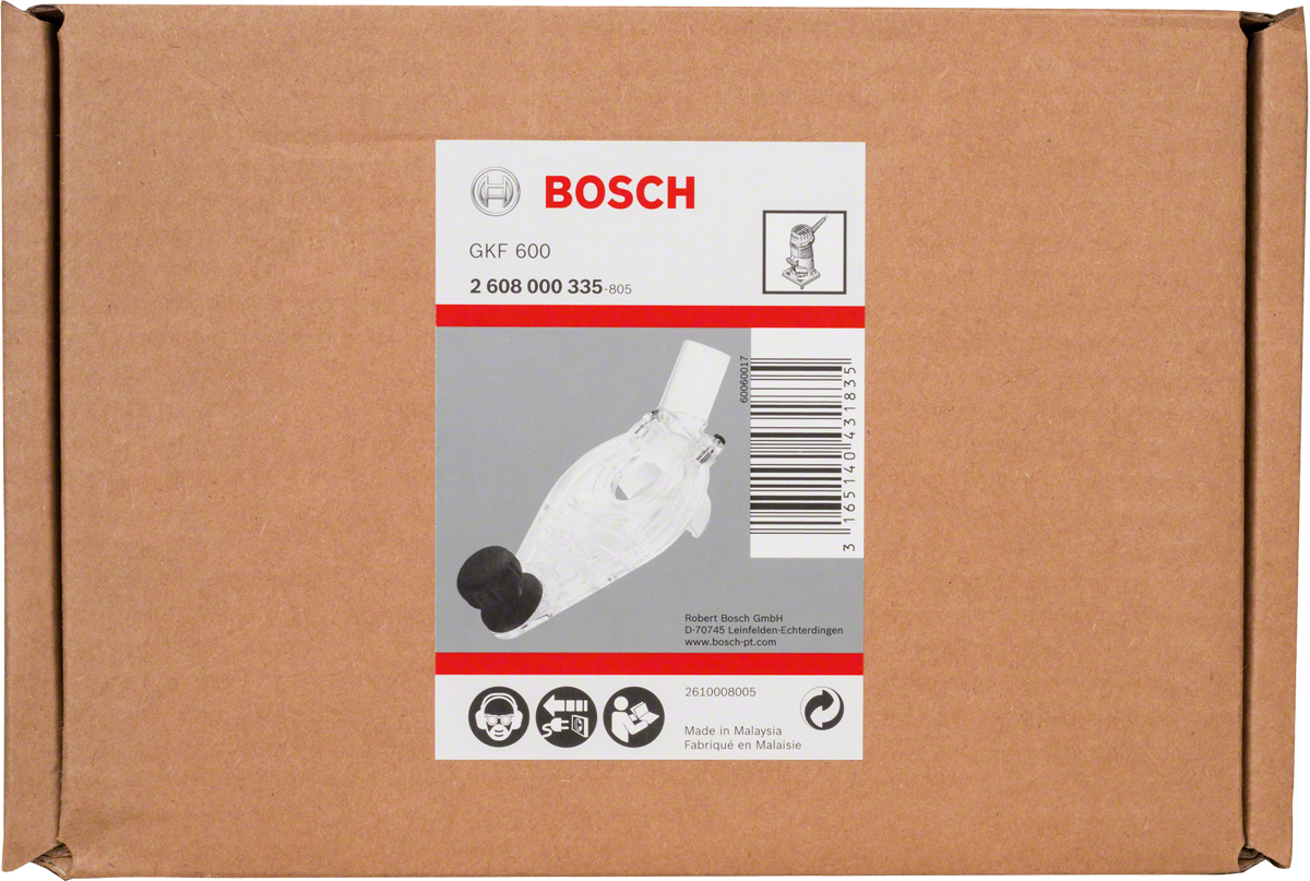 Bosch bundplade med håndtag og støvudløb.