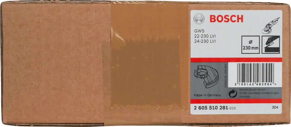 Bosch 230 mm beskyttelsesskærm uden dæksel.