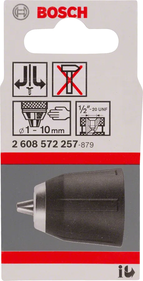 Bosch nøglefri borepatron 1-10 mm til boremaskiner.