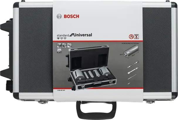 Bosch 5-delt diamanttørkerneboresæt i kuffert.