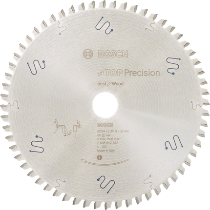 Bosch Top Precision Best for Wood rundsavklinge 254 mm.
