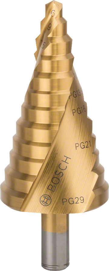 Bosch HSS-TiN trinbor til huller på 6-37 mm.
