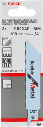 Bosch S 522 AF bajonetsavklinge 4″.