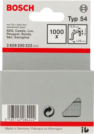 Bosch Typ 54 12,9 mm hæfteklammer, 1000 stk.