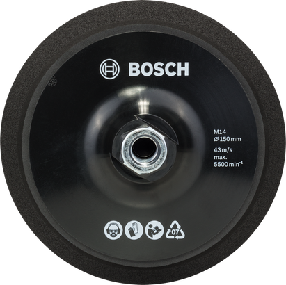 Bosch M14 150 mm bagskive med velcrolukning.