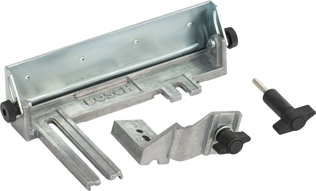 Bosch parallel- og vinkelanslag til præcis skæring.