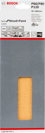 Bosch C470 slibeblad 93×280 mm pakke med 10 stk.