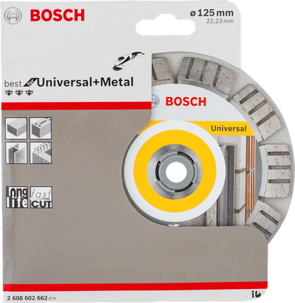 Bosch 125 mm universal diamantskæreskive i metal.