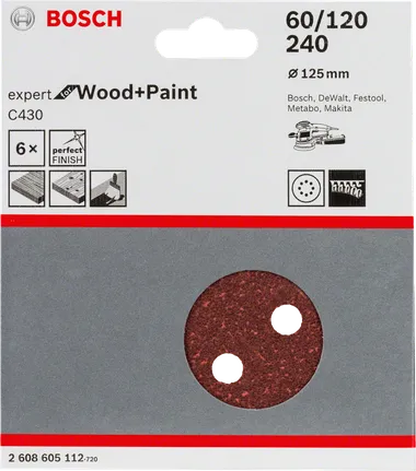 Bosch C430 slibeblade 125 mm, pakke med 6 stk.