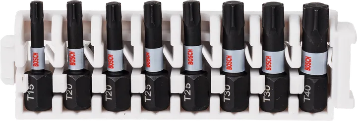 Bosch Impact Control-indsatsbitpakke med 8 dele T15-T40.