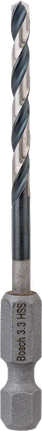 Bosch HSS spiralbor med sekskantskaft, 3,3 mm.
