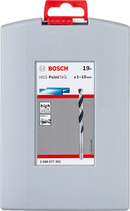 Bosch HSS PointTeQ boresæt med 19 dele, 1-10 mm.
