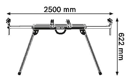 Diagram over dimensioner for arbejdsbænk.