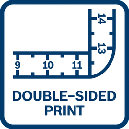  Slidstærk dobbeltsidet klinge med print gør det nemt at foretage aflæsning fra alle vinkler