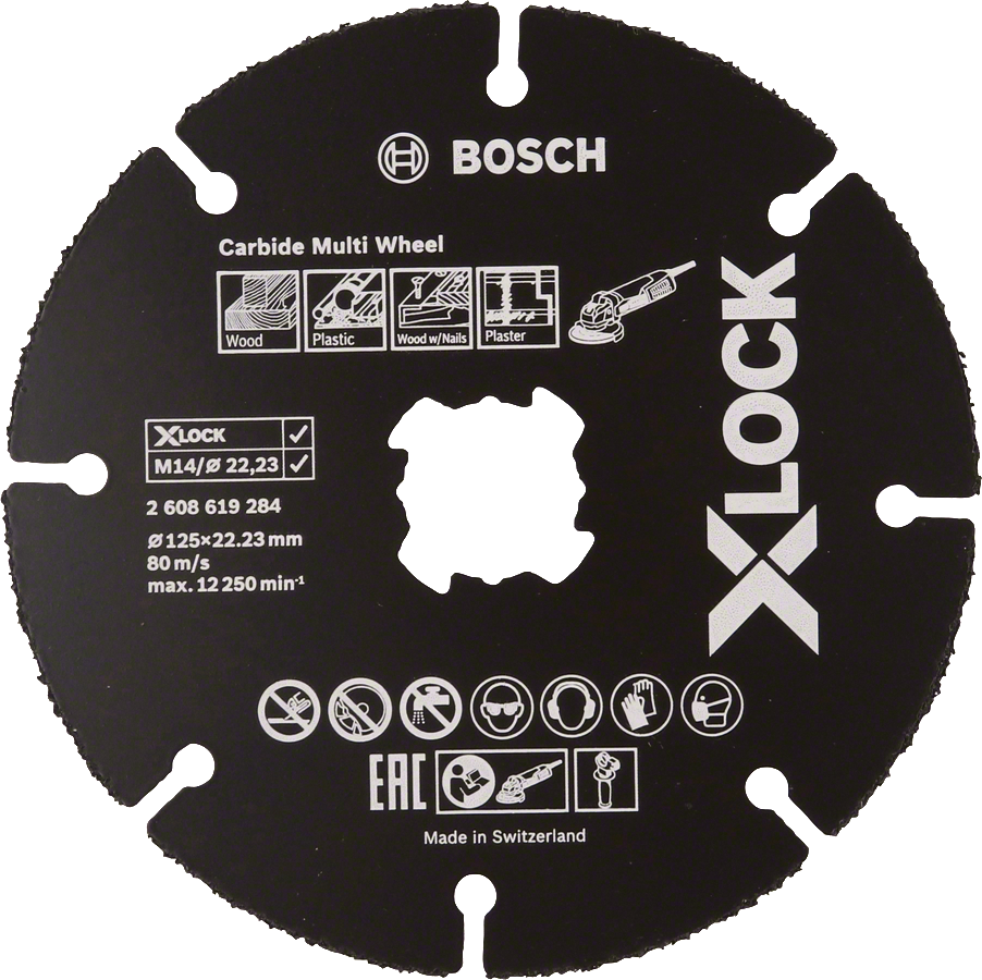 Bosch Carbide Multi Wheel X-LOCK-skive til træ og plast.
