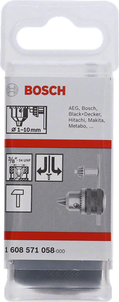 Bosch nøgleborepatron 1–10 mm 3/8″.