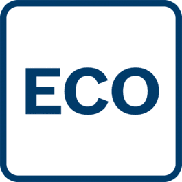  Eco-Mode: Der tilføres mindre strøm end i standardfunktionen