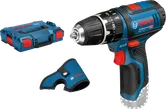 Bosch GSB 12V-15 akku-boremaskine med kuffert og hylster.