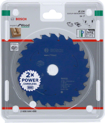 Bosch Expert til træ 136×1,5/1×20 T24 savklinge.