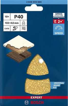 Bosch EXPERT C470 P40 multisliber sandpapir 102×62 mm.