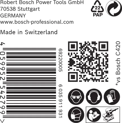Bosch C470 sandpapir 93×186 mm.