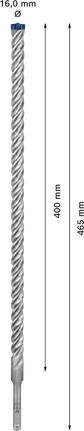 Bosch EXPERT SDS plus-7X 16 mm hammerbor, 400 mm arbejdslængde.