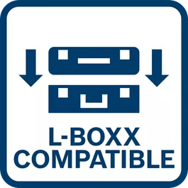  L-BOXX-kompatibel, så den kan stables oven på en L-BOXX uden at skride